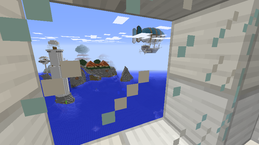Minecrafterししゃもがマインクラフトでぷっこ村に観光用の遊覧飛行船を建設する5