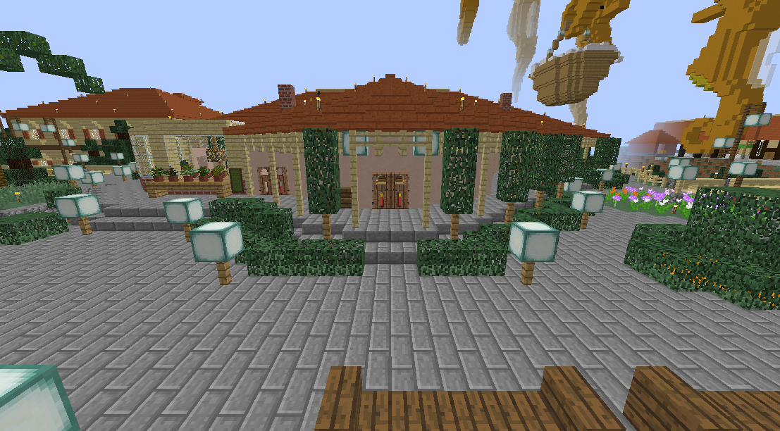 Minecrafterししゃもがマインクラフトでグラバー園内にある歴史的建造物の旧グラバー邸をぷっこ村仕様でアレンジ再現する5