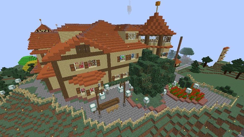 Minecrafterししゃもがマインクラフトでぷっこ村の小高い丘に洋館を建てる6