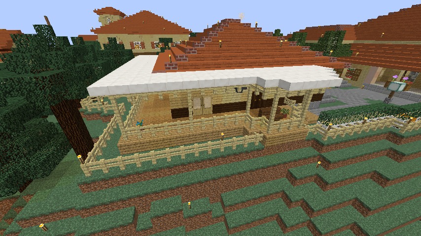 Minecrafterししゃもがマインクラフトで旧ウォーカー住宅をぷっこ村仕様でアレンジ再現する9
