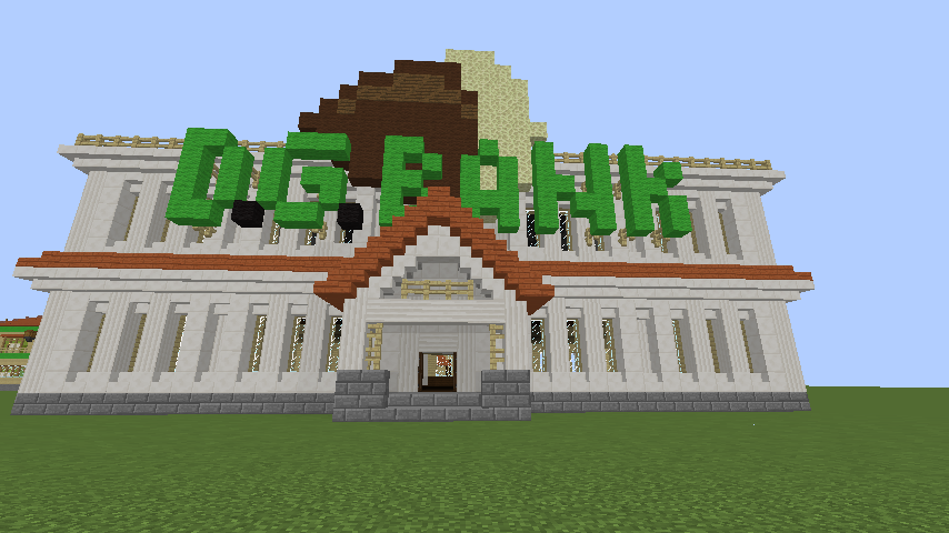 Minecrafterししゃもがマインクラフトでぷっこ村に青森銀行記念館をモデルにしたドングリーバンクを建設する12