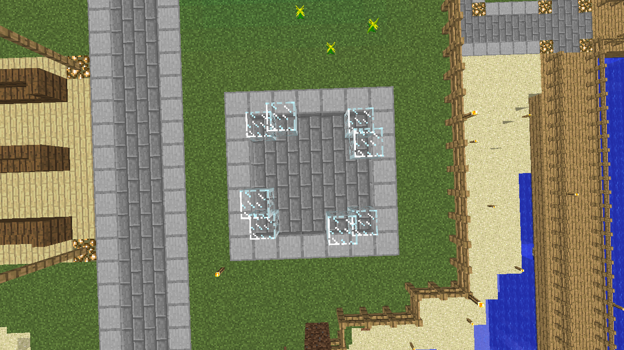 Minecrafterししゃもがマインクラフトでぷっこ村にオシャレな噴水を建設して作り方を茶番を演じながら紹介する6