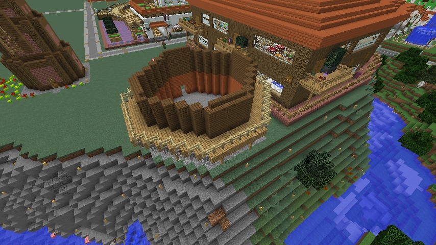 Minecrafterししゃもがマインクラフトでぷっこ村に三つ子の風車を作る4