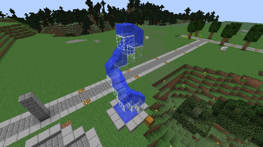 Minecrafterししゃもがマインクラフトでぷっこ村にウネウネした噴水を作る17