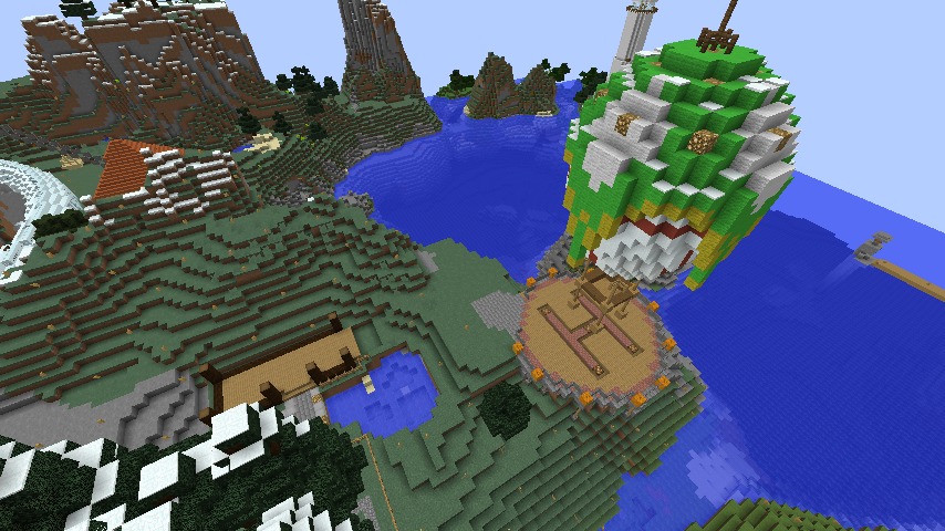 Minecrafterししゃもがマインクラフトでぷっこ村に気球乗り場を作る