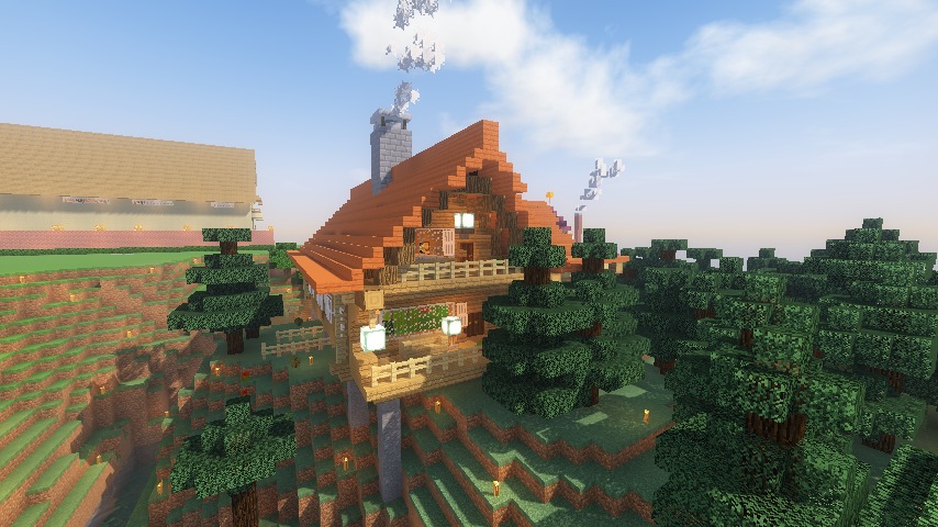 Minecrafterししゃもがマインクラフトでぷっこ村にログハウスを建設して移住者の受け入れを促進する2