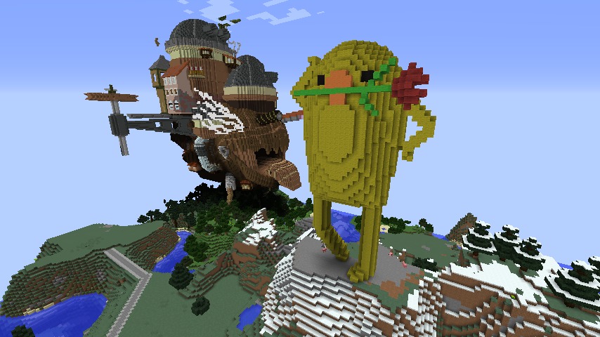 Minecrafterししゃもがマインクラフトでぷっこ村に三文堂のひよこを再現する7