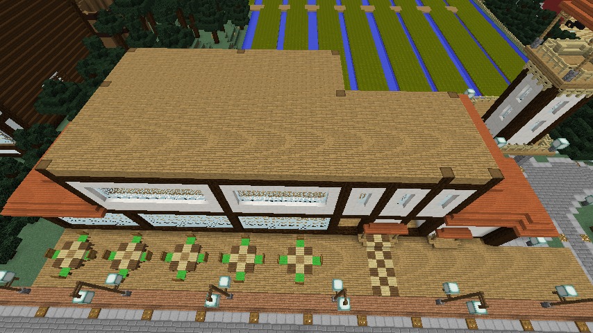 Minecrafterししゃもがマインクラフトで大通りに面した休憩施設を作っちゃう4