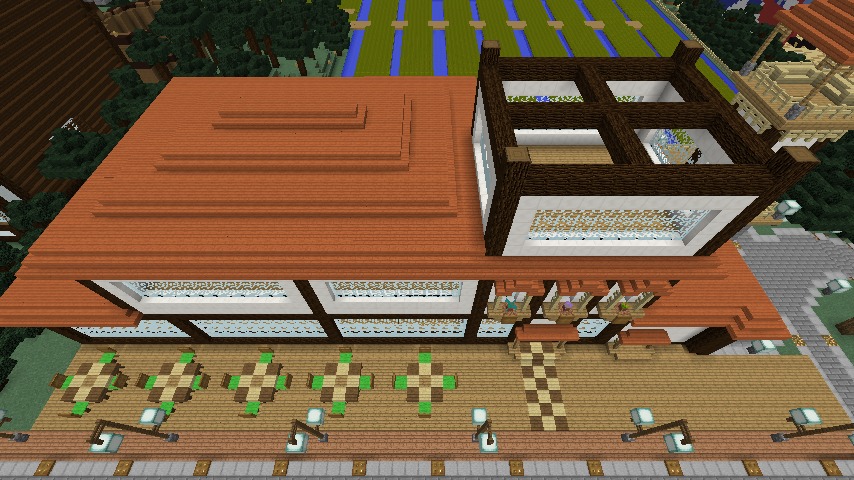 Minecrafterししゃもがマインクラフトで大通りに面した休憩施設を作っちゃう5