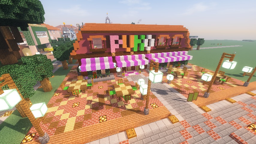 Minecrafterししゃもがマインクラフトでぷっこ村にシャトレーゼ丸パクリのお菓子屋プコレーゼを作る12