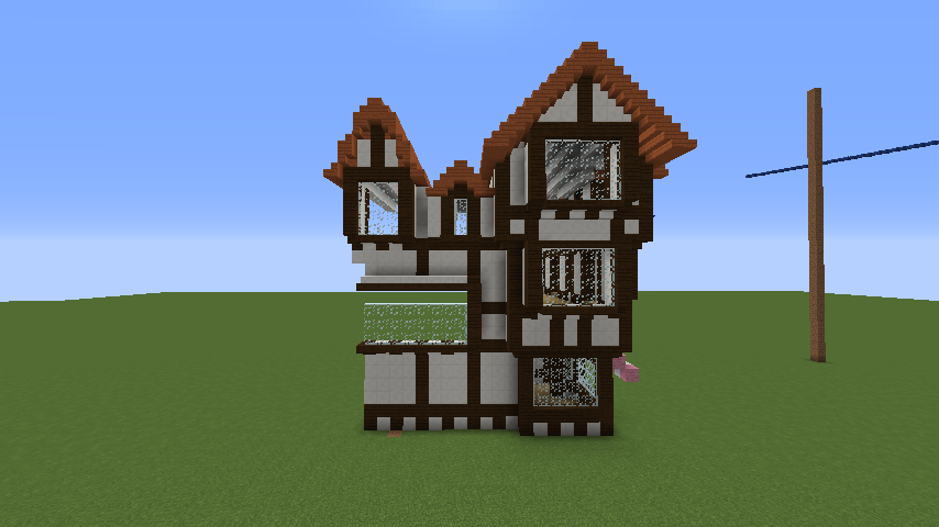 Minecrafterししゃもがマインクラフトでぷっこ村にチューダー様式の商店を建築する5