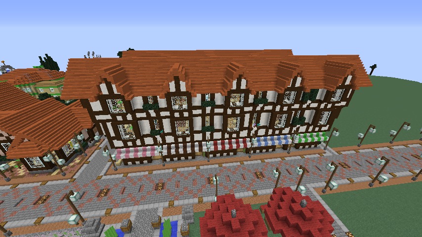 Minecrafterししゃもがマインクラフトでぷっこ村にチューダー様式の商店を建築する10