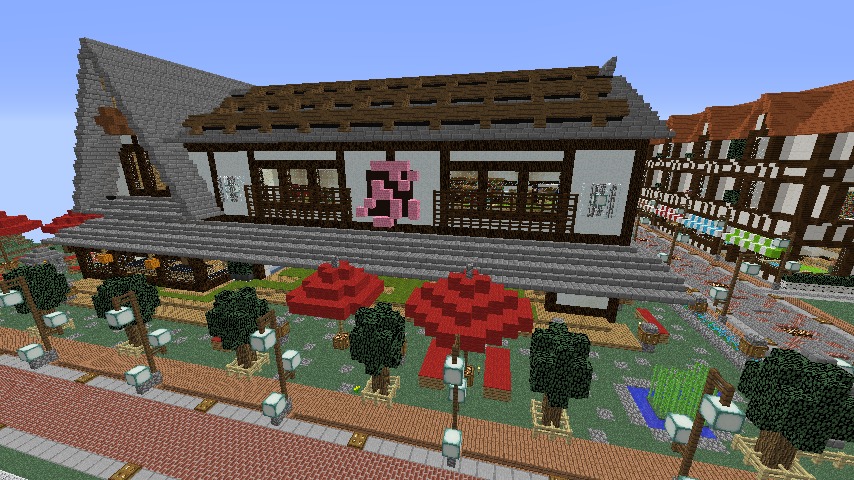 Minecrafterししゃもがマインクラフトでぷっこ村に和風建築でお土産屋を作る7