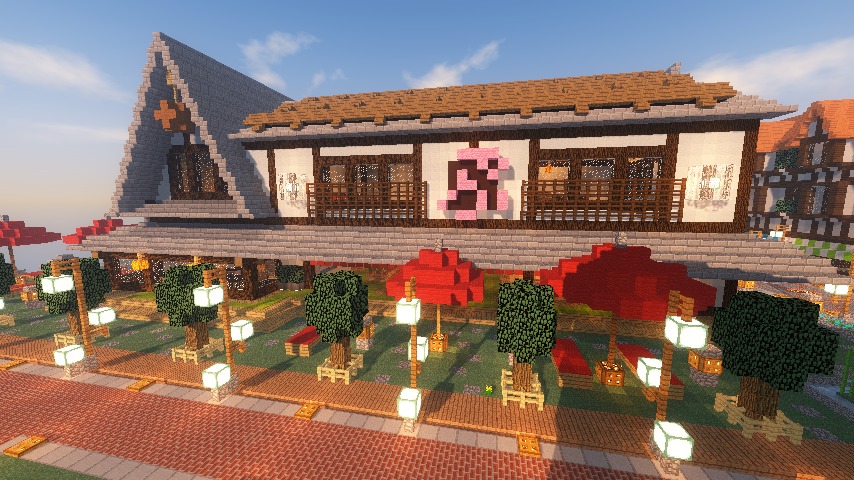 Minecrafterししゃもがマインクラフトでぷっこ村に和風建築でお土産屋を作る1