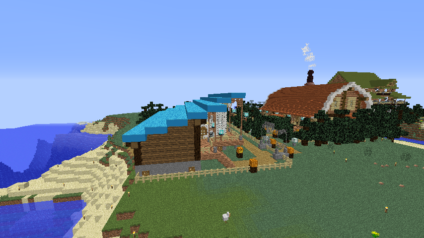 Minecrafterししゃもがマインクラフトでぷっこ村に移住者受け入れ用のログハウス8号を建てる6