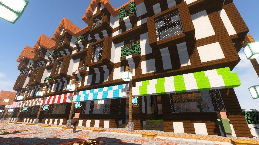 Minecrafterししゃもがマインクラフトでぷっこ村にチューダー様式の商店を建築する15