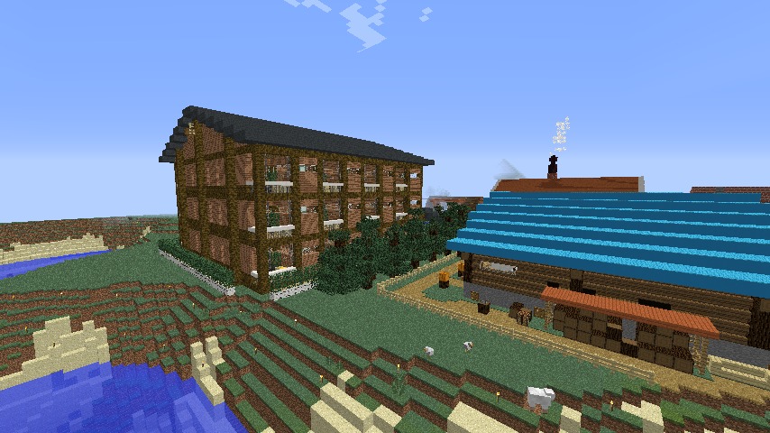 Minecrafterししゃもがマインクラフトでぷっこ村にログアパートを建築する8