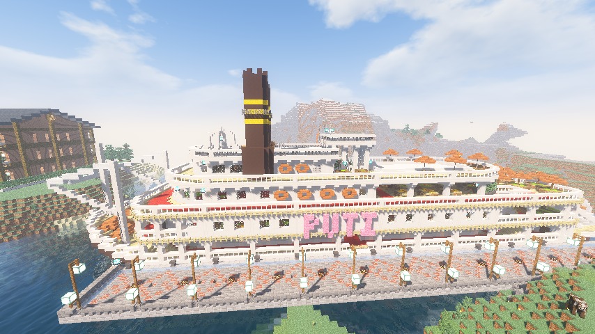 Minecrafterししゃもがマインクラフトでぷっこ村に観光用大型フェリーを造船する10