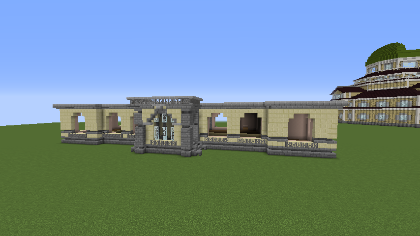 Minecrafterししゃもがマインクラフトでぷっこ村に旧日本郵船株式会社小樽支店をモデルに郵便局を建築する2