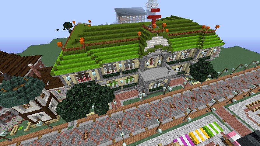 Minecrafterししゃもがマインクラフトでぷっこ村に旧日本郵船株式会社小樽支店をモデルに郵便局を建築する10