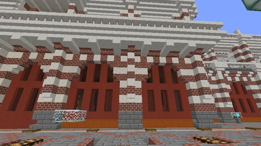 Minecrafterししゃもがマインクラフトでぷっこ村にCentral Fire Stationをモデルにした消防署を建築する4