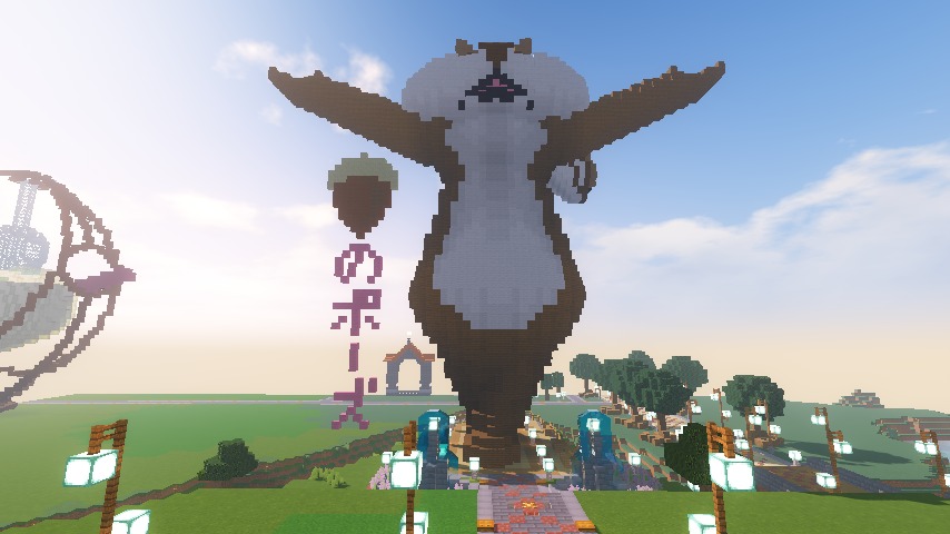 Minecrafterししゃもがマインクラフトでぷっこ村にお金の神様の像を建築する4