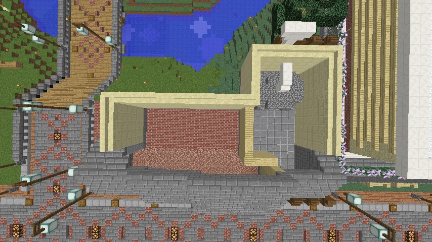Minecrafterししゃもがマインクラフトでぷっこ村に石窯ピザ屋を作る3