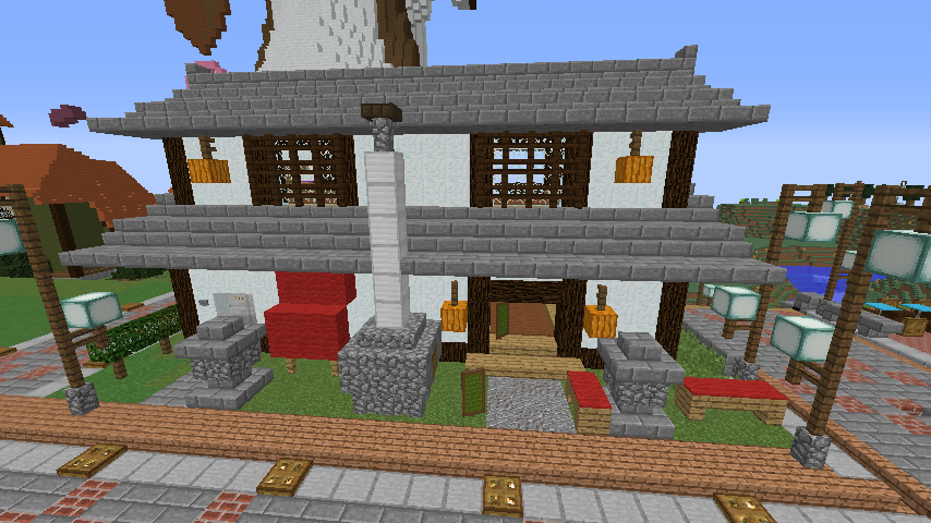 Minecrafterししゃもがマインクラフトでぷっこ村に石窯ピザ屋を作る11