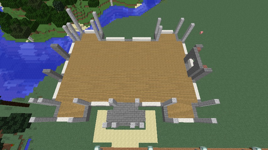 Minecrafterししゃもがマインクラフトで南港に旧御所水道ポンプ室をモデルにしたチケット売り場を作る3
