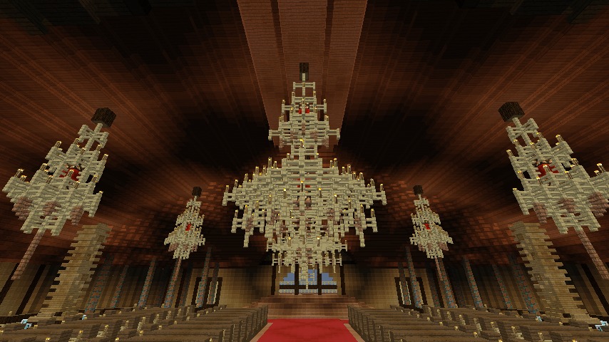 Minecrafterししゃもがマインクラフトでぷっこ村に作った教会の内装を紹介する4