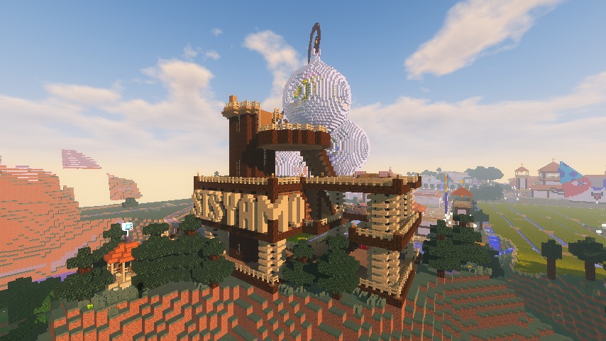Minecrafterししゃもがマインクラフトでぷっこ村にキャットタワー型の新居を建築する15