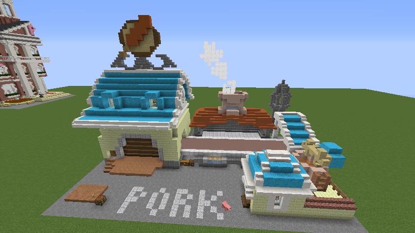 Minecrafterししゃもがマインクラフトでぷっこ村にポークフランク工場を建築する13