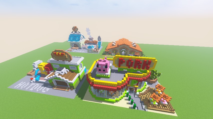 Minecrafterししゃもがマインクラフトでぷっこ村にポークレストランを作る16