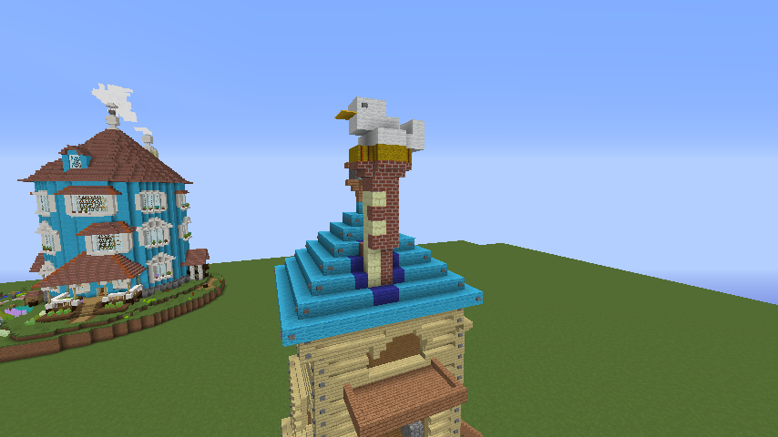 Minecrafterししゃもがマインクラフトでぷっこ村にフィリフヨンカの家を建築する7