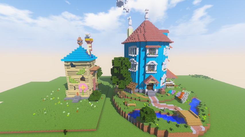 Minecrafterししゃもがマインクラフトでぷっこ村にフィリフヨンカの家を建築する11