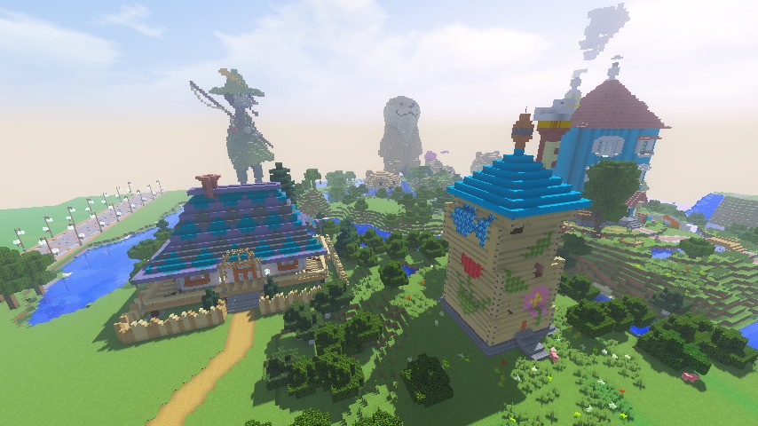 Minecrafterししゃもがマインクラフトでぷっこ村にフィリフヨンカの家を建築する12