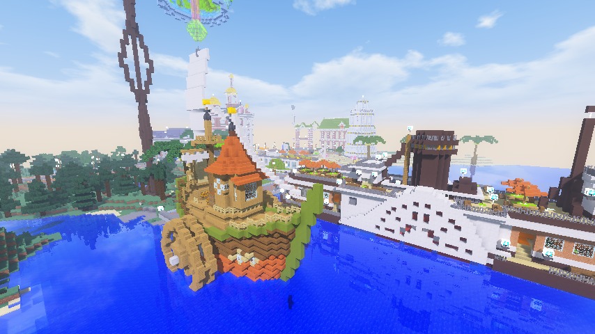 Minecrafterししゃもがマインクラフトでぷっこ村に海のオーケストラ号を建築するよ12