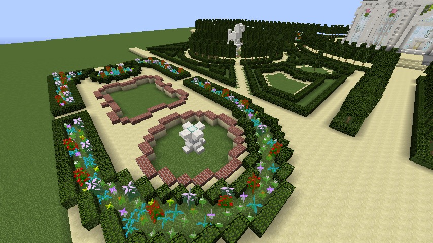 Minecrafterししゃもがマインクラフトでぷっこ村にベルサイユっぽい庭園をつくる8