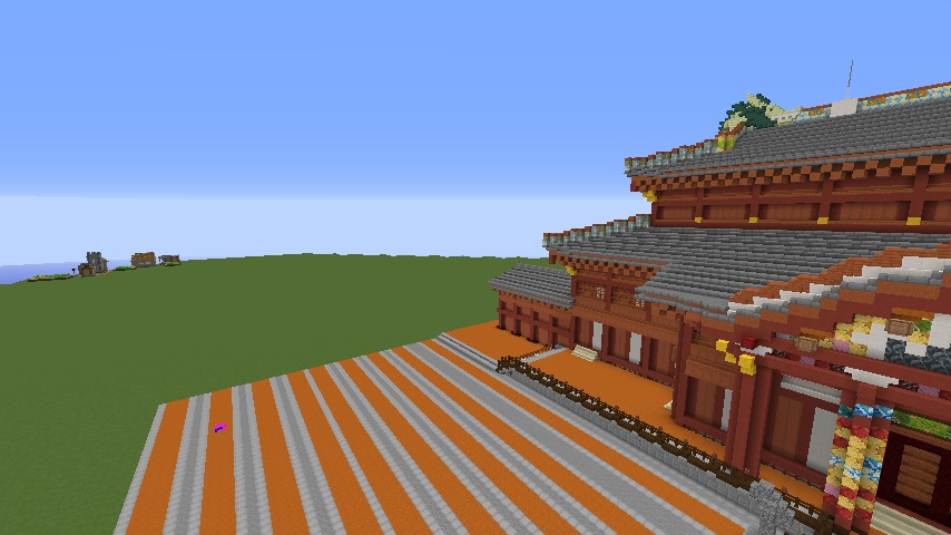 Minecrafterししゃもがマインクラフトで焼失した首里城正殿の北側をぷっこ村に再建する1