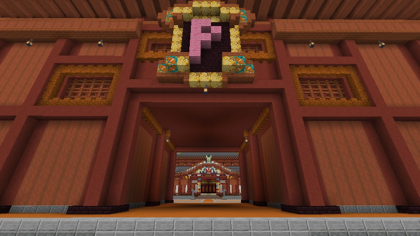 Minecrafterししゃもがマインクラフトで焼失した首里城奉神門をぷっこ村に再建する7