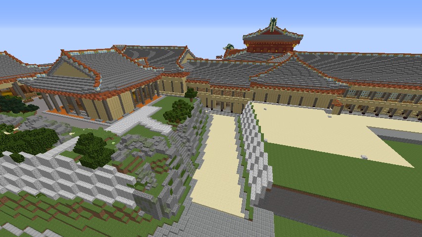 Minecrafterししゃもがマインクラフトで焼失した首里城の黄金御殿、寄満、近習詰所をぷっこ村に再建する7