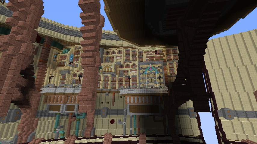 Minecrafterししゃもがマインクラフトで空中都市プコサヴィル下層の街並みを作っていく15