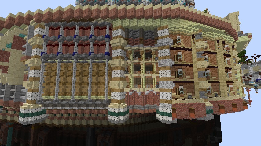 Minecrafterししゃもがマインクラフトでぷっこ村の空中都市プコサヴィルの南東側を建築する4