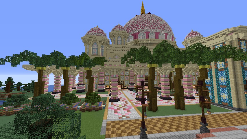 Minecrafterししゃもがマインクラフトでぷっこ村にピンクのモスクを作る5