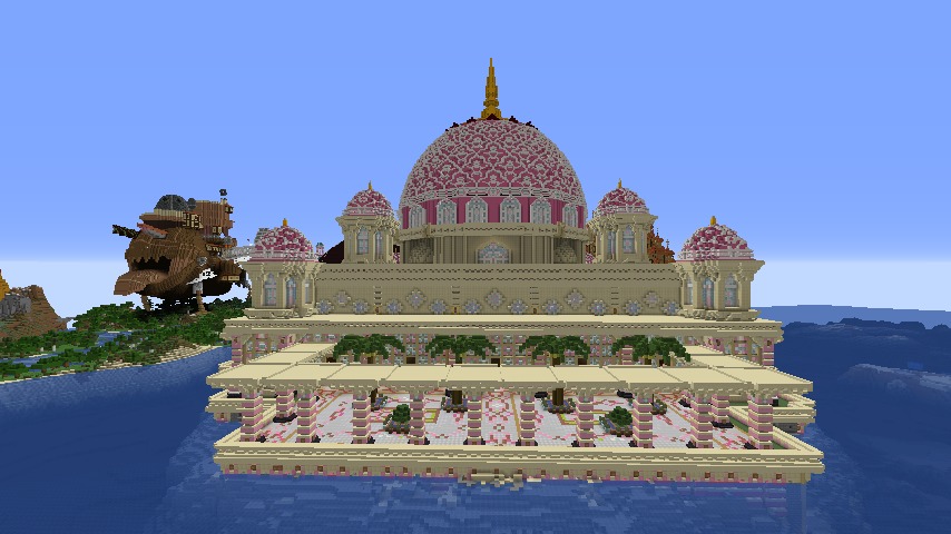 Minecrafterししゃもがマインクラフトでぷっこ村にピンクのモスクを作る7
