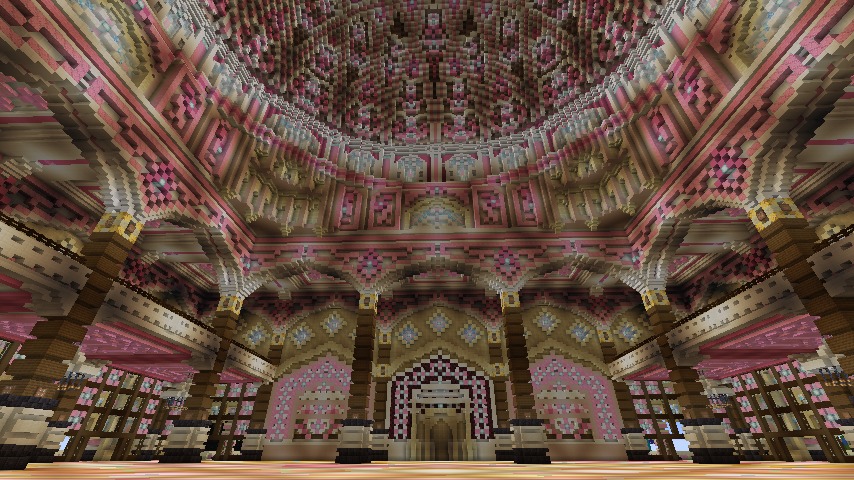 Minecrafterししゃもがマインクラフトでぷっこ村にピンクモスクの内装を仕上げる5