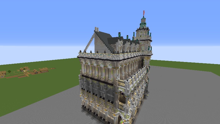 Minecrafterししゃもがマインクラフトでぷっこ村にMaison du Roi をモデルにしたお屋敷を建築する4