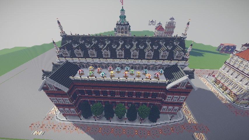 Minecrafterししゃもがマインクラフトでぷっこ村にMaison du Roi をモデルにしたお屋敷を建築する12