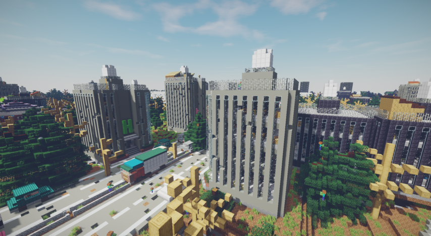 Minecrafterししゃもがマインクラフトで作った、ゾンビだらけの崩壊した都市でサバイバルするディメンションを追加するデータパック「Zombrella」を紹介する10