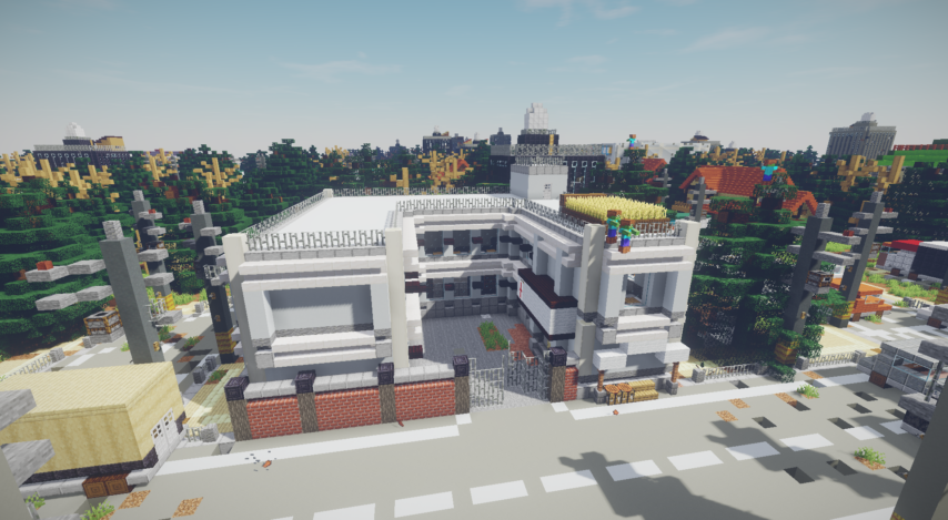 Minecrafterししゃもがマインクラフトで作った、ゾンビだらけの崩壊した都市でサバイバルするディメンションを追加するデータパック「Zombrella」の Season2から追加された病院